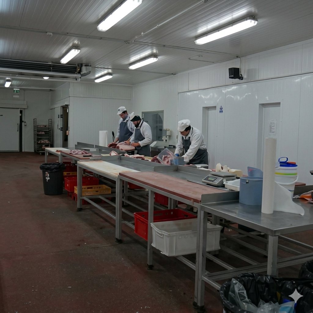 Catering butcher at work